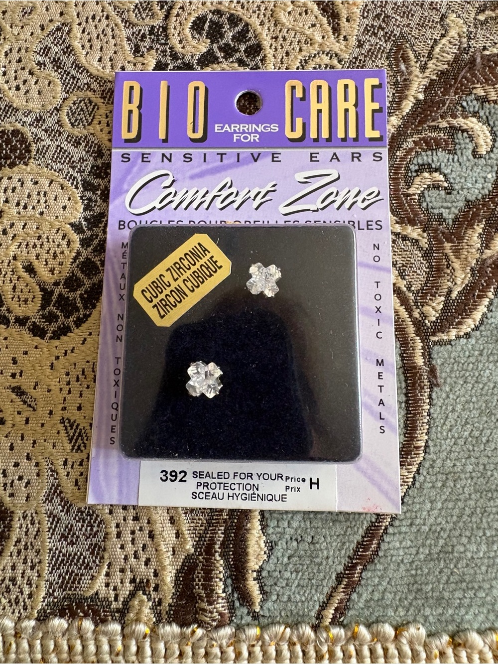 Comfort Zone Clear Cubic Zirconia Stud Earrings - Sensitive Ears